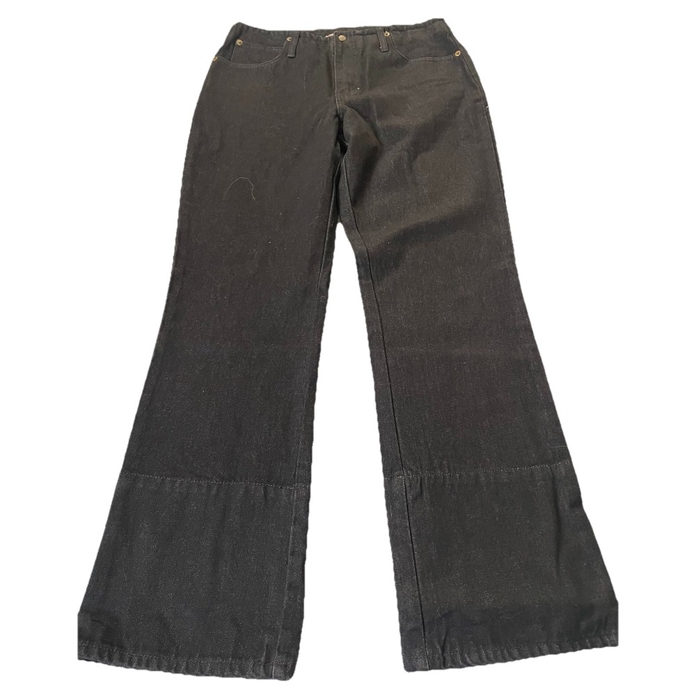 Vintage 70s 80s Bootcut Jeans Womens Sz 10 Grayish Black Mid Rise Western Cowboy